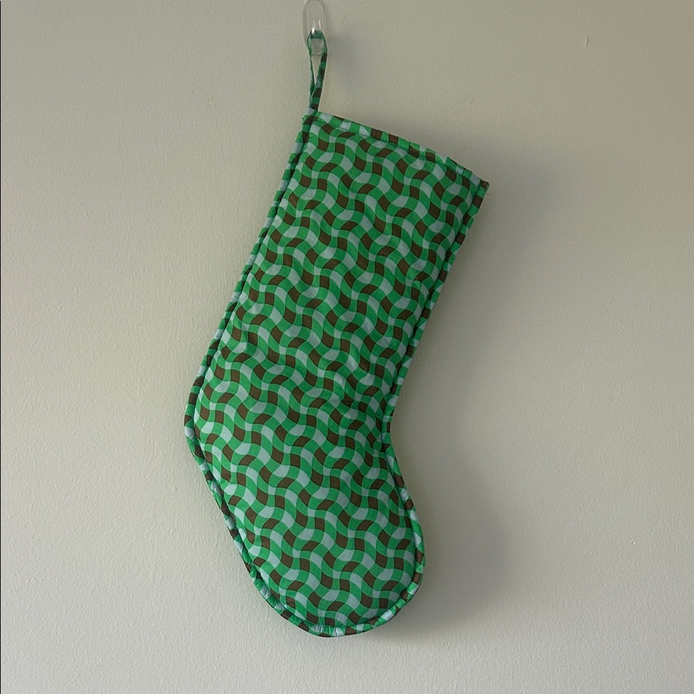 BAGGU Green and Brown Patterned Stocking